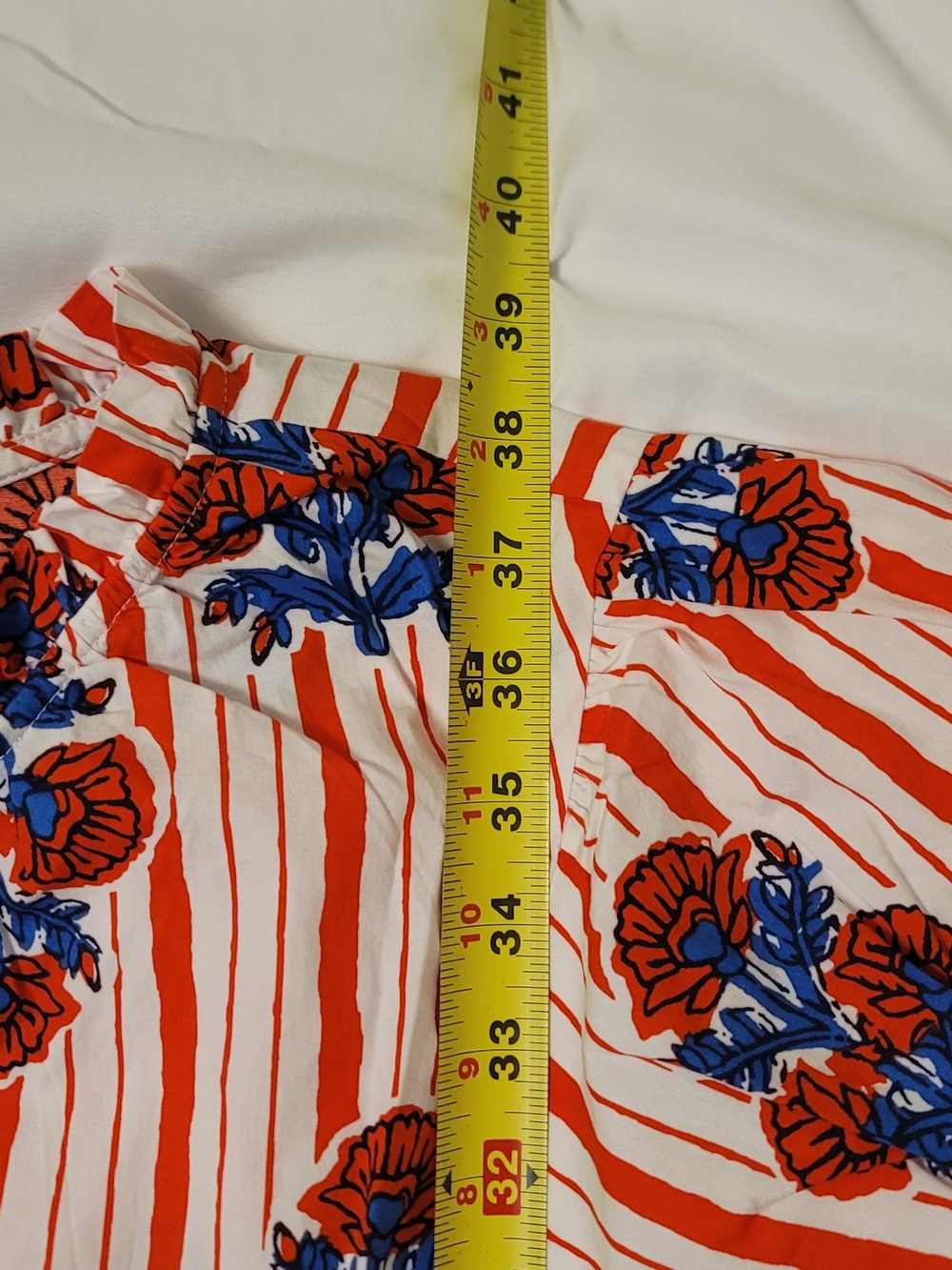J. Crew White Dress with Red Stripes & Blue Floral Print Size 18 NWT - Picture 12 of 12